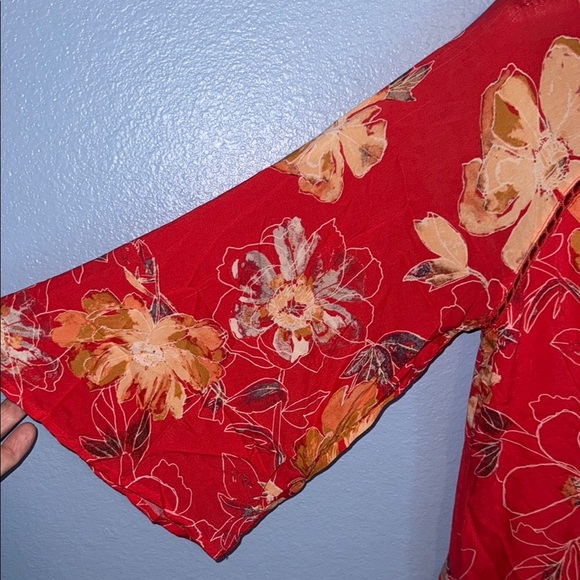 Free People Eyes on You Floral Print Red Poppy Dress / size 2 XS. B3 - Picture 7 of 10